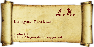 Linges Mietta névjegykártya
